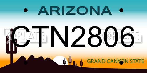 CTN2806 Arizona License Plate