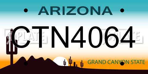 CTN4064 Arizona License Plate