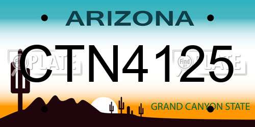 CTN4125 Arizona License Plate