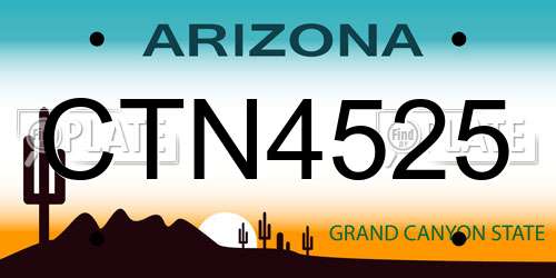 CTN4525 Arizona License Plate