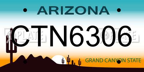 CTN6306 Arizona License Plate