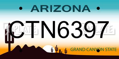 CTN6397 Arizona License Plate
