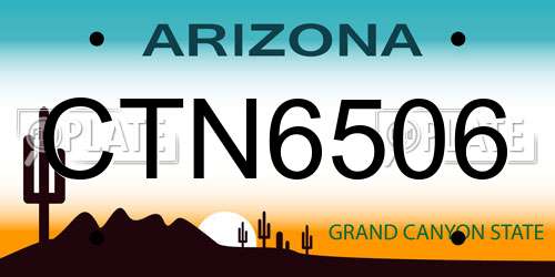CTN6506 Arizona License Plate