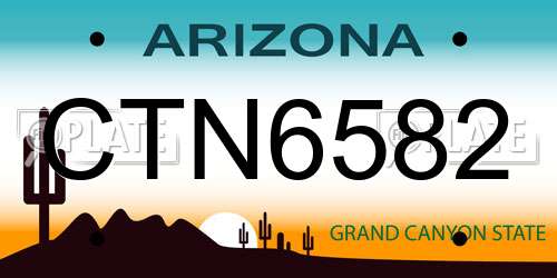 CTN6582 Arizona License Plate
