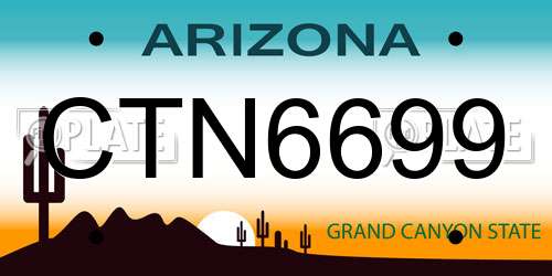 CTN6699 Arizona License Plate