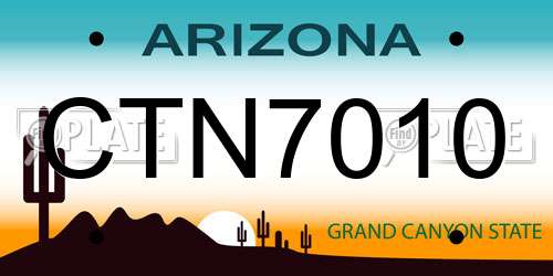 CTN7010 Arizona License Plate