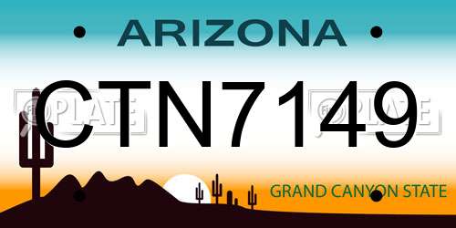 CTN7149 Arizona License Plate
