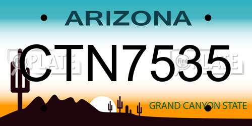 CTN7535 Arizona License Plate