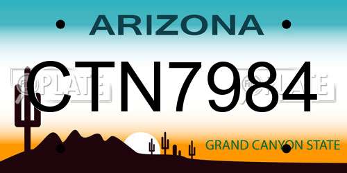 CTN7984 Arizona License Plate