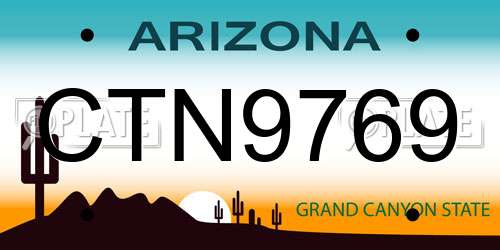 CTN9769 Arizona License Plate