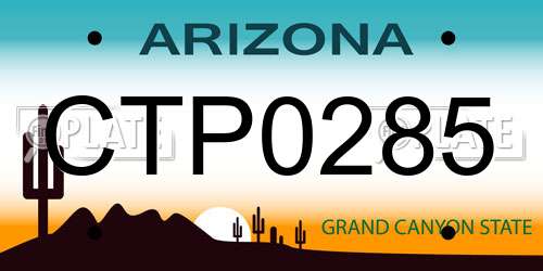 CTP0285 Arizona License Plate