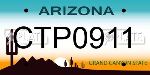 CTP0911 Arizona License Plate