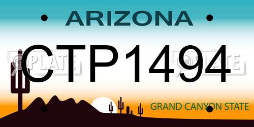 CTP1494 Arizona License Plate