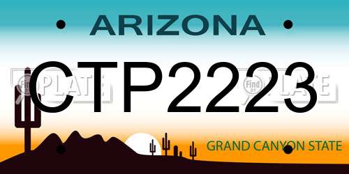 CTP2223 Arizona License Plate