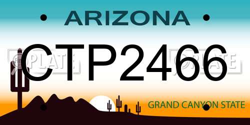 CTP2466 Arizona License Plate