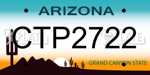 CTP2722 Arizona License Plate