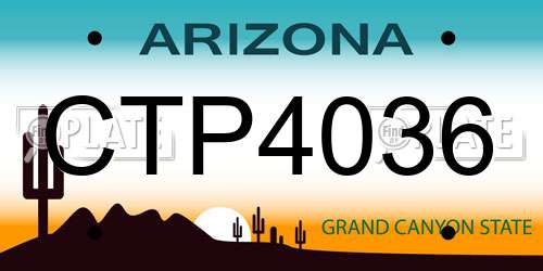 CTP4036 Arizona License Plate