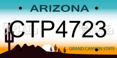 CTP4723 Arizona License Plate