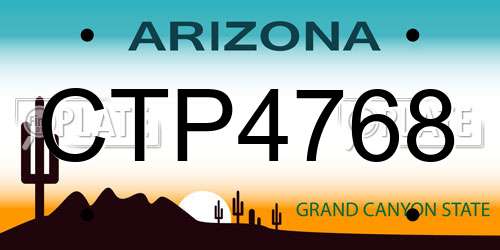 CTP4768 Arizona License Plate