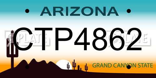 CTP4862 Arizona License Plate