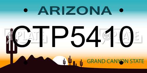 CTP5410 Arizona License Plate