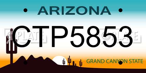 CTP5853 Arizona License Plate