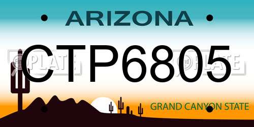 CTP6805 Arizona License Plate