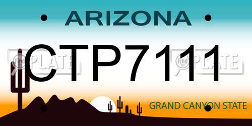 CTP7111 Arizona License Plate