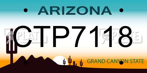 CTP7118 Arizona License Plate