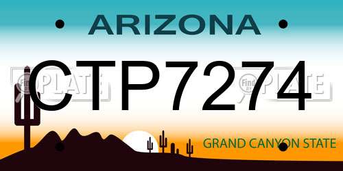CTP7274 Arizona License Plate