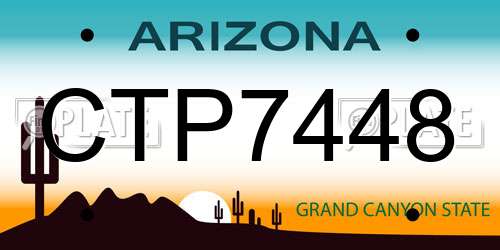 CTP7448 Arizona License Plate