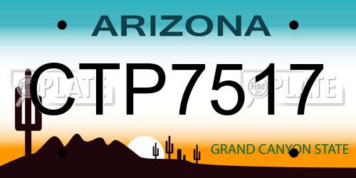 CTP7517 Arizona License Plate