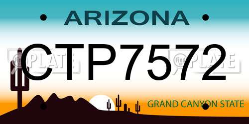 CTP7572 Arizona License Plate