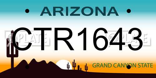 CTR1643 Arizona License Plate