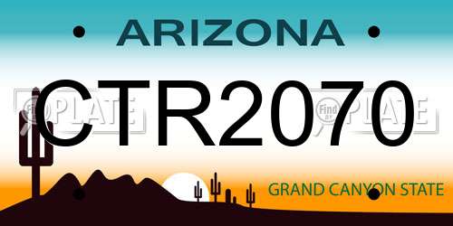 CTR2070 Arizona License Plate