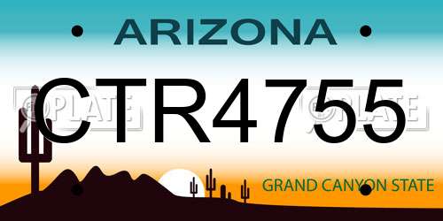 CTR4755 Arizona License Plate