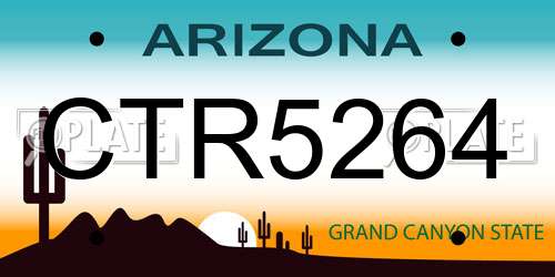 CTR5264 Arizona License Plate