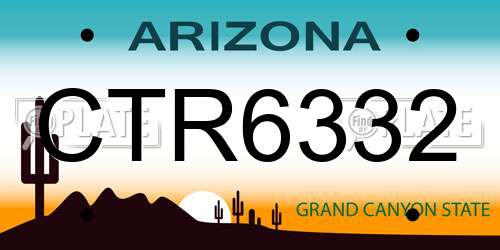 CTR6332 Arizona License Plate