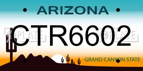 CTR6602 Arizona License Plate
