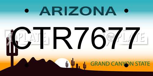 CTR7677 Arizona License Plate