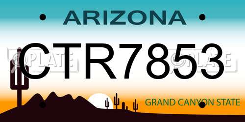 CTR7853 Arizona License Plate
