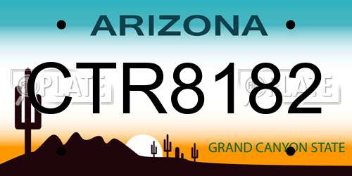 CTR8182 Arizona License Plate