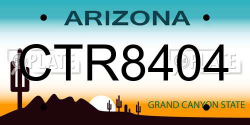 CTR8404 Arizona License Plate
