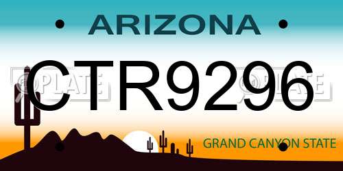 CTR9296 Arizona License Plate