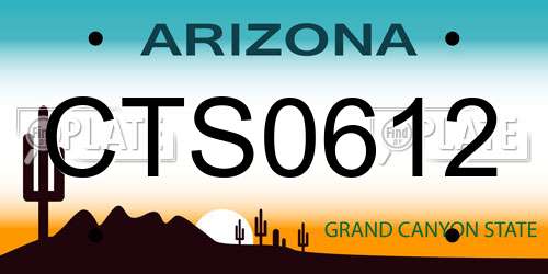 CTS0612 Arizona License Plate