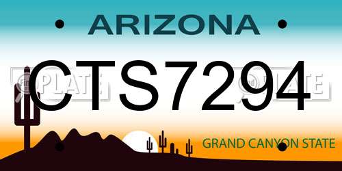 CTS7294 Arizona License Plate