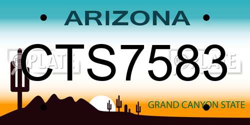 CTS7583 Arizona License Plate