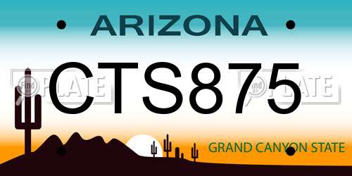CTS875 Arizona License Plate