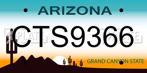 CTS9366 Arizona License Plate