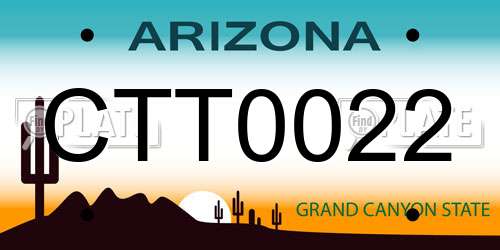 CTT0022 Arizona License Plate